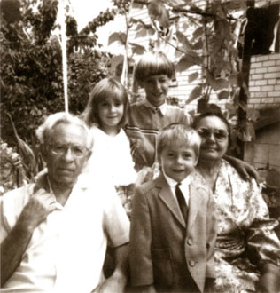 Valentin and Galina with their grandchildren